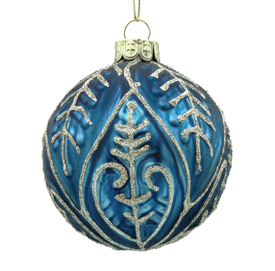 8cm Marta Midnight Blue Ball Ornament