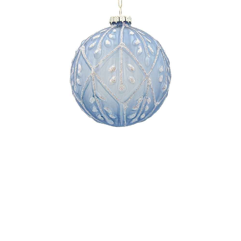 10cm Marta Ice Blue Ball Ornament