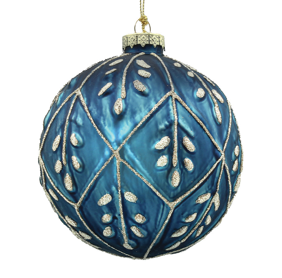 10cm Marta Midnight Blue Ball Ornament