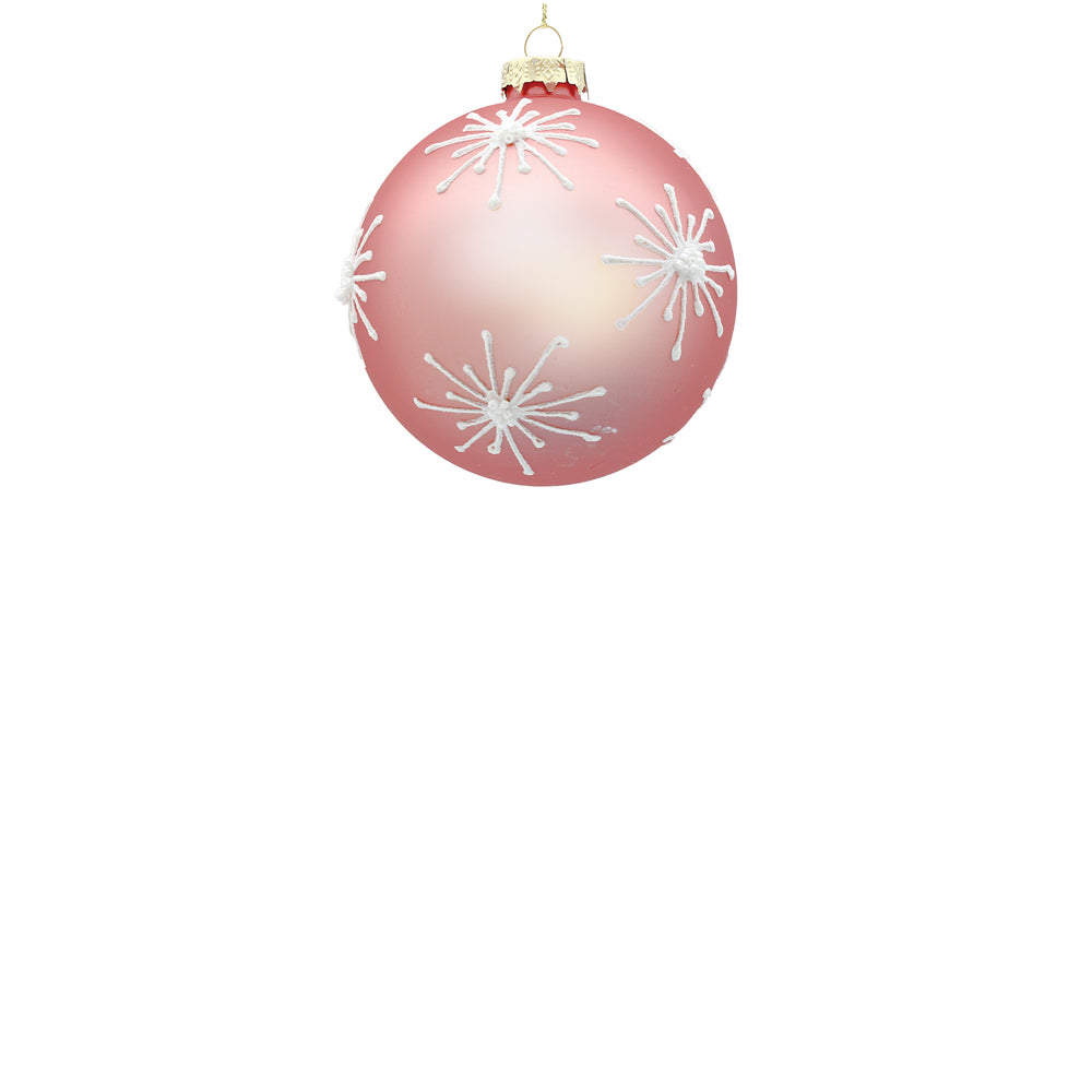 8cm Starburst Powder Pink Ball Ornament