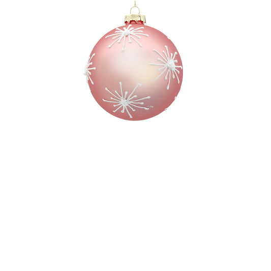8cm Starburst Powder Pink Ball Ornament