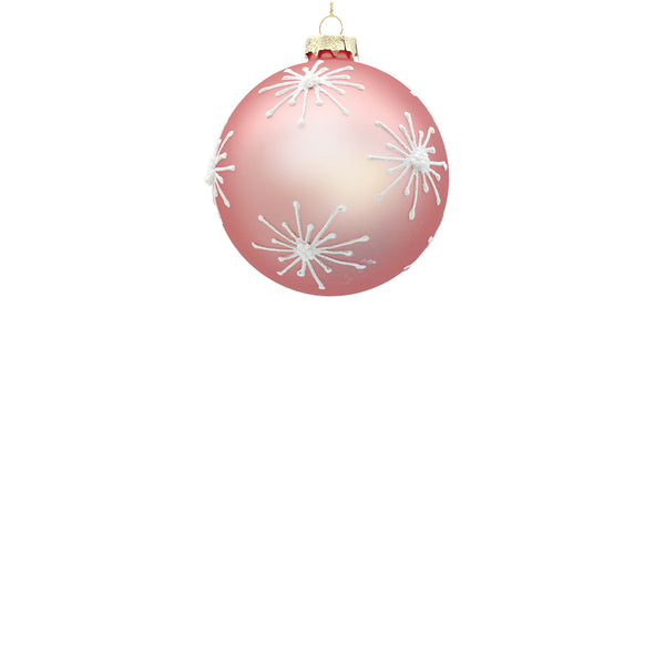 8cm Starburst Powder Pink Ball Ornament