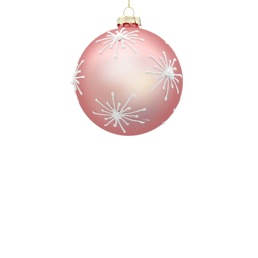 10cm Starburst Powder Pink Ball Ornament