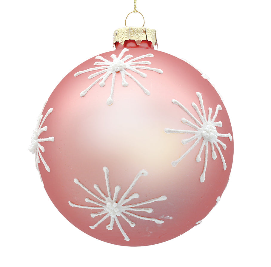 10cm Starburst Powder Pink Ball Ornament