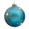 10cm Starburst Ice Blue Ball Ornament