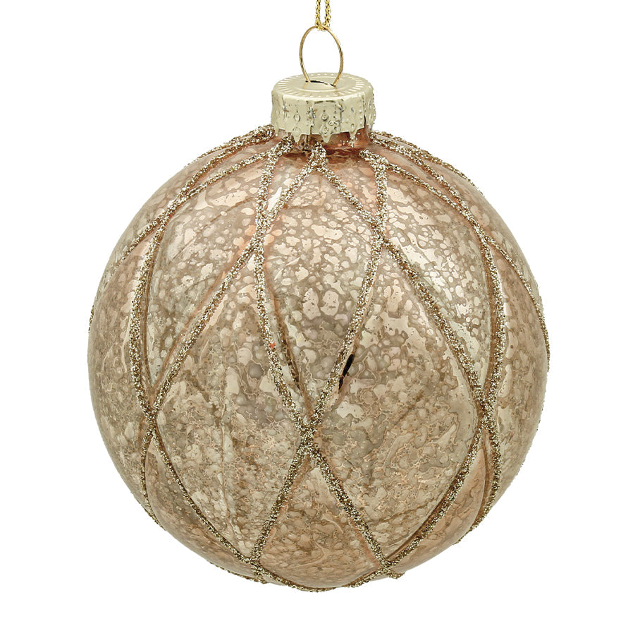 10cm Lorena Champagne Ball Ornament