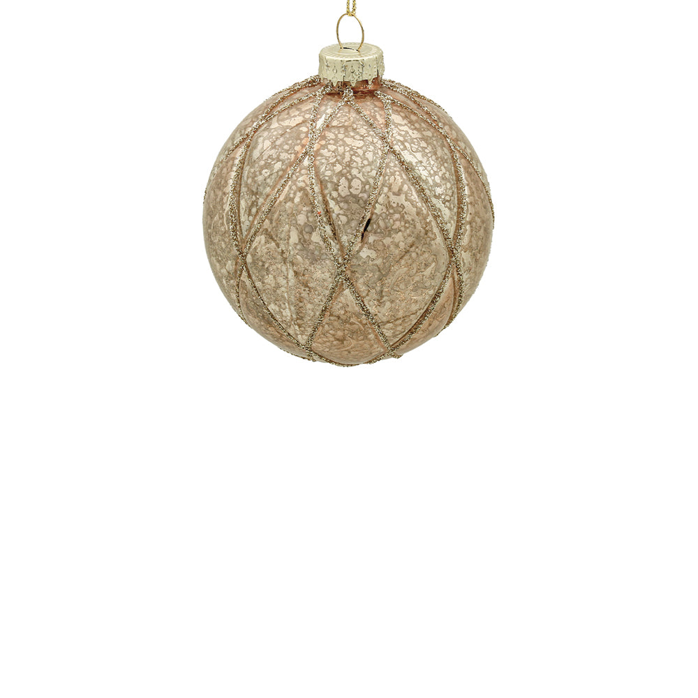 10cm Lorena Champagne Ball Ornament