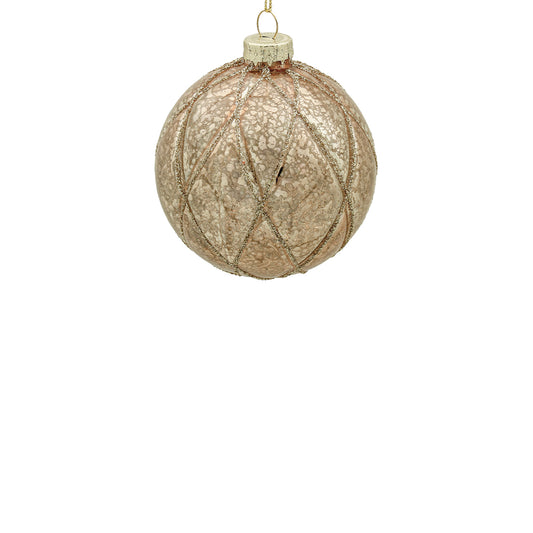 10cm Lorena Champagne Ball Ornament