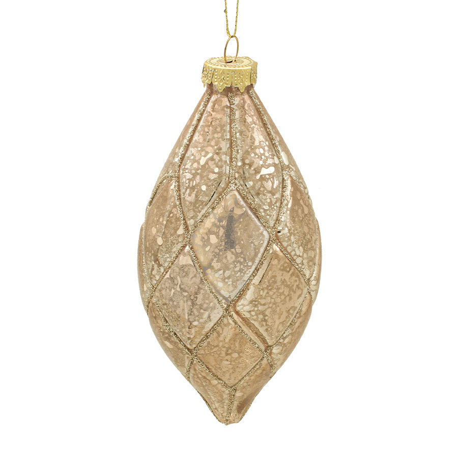 7x14cm Lorena Champagne Ball_Finial Ornament