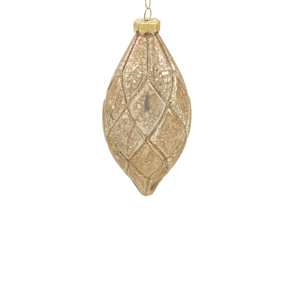 7x14cm Lorena Champagne Ball_Finial Ornament