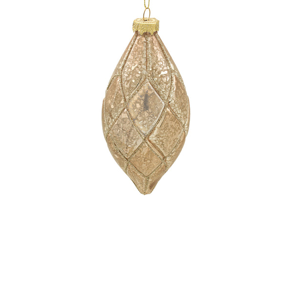 7x14cm Lorena Champagne Ball_Finial Ornament