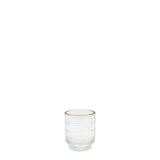 Zoe Clear with Gold Rim Votive Holder