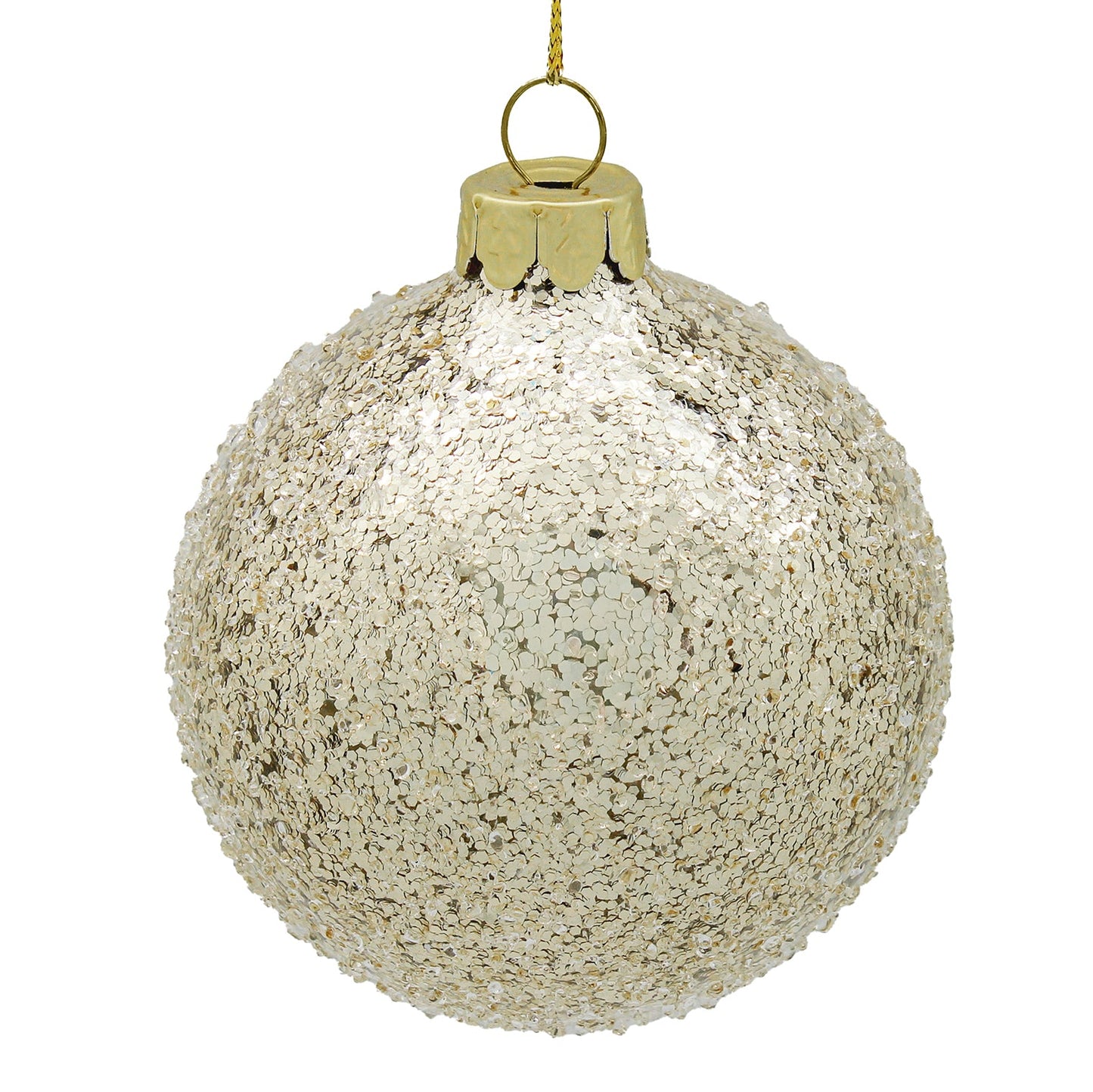 18cm Iced Champagne Ball Ornament