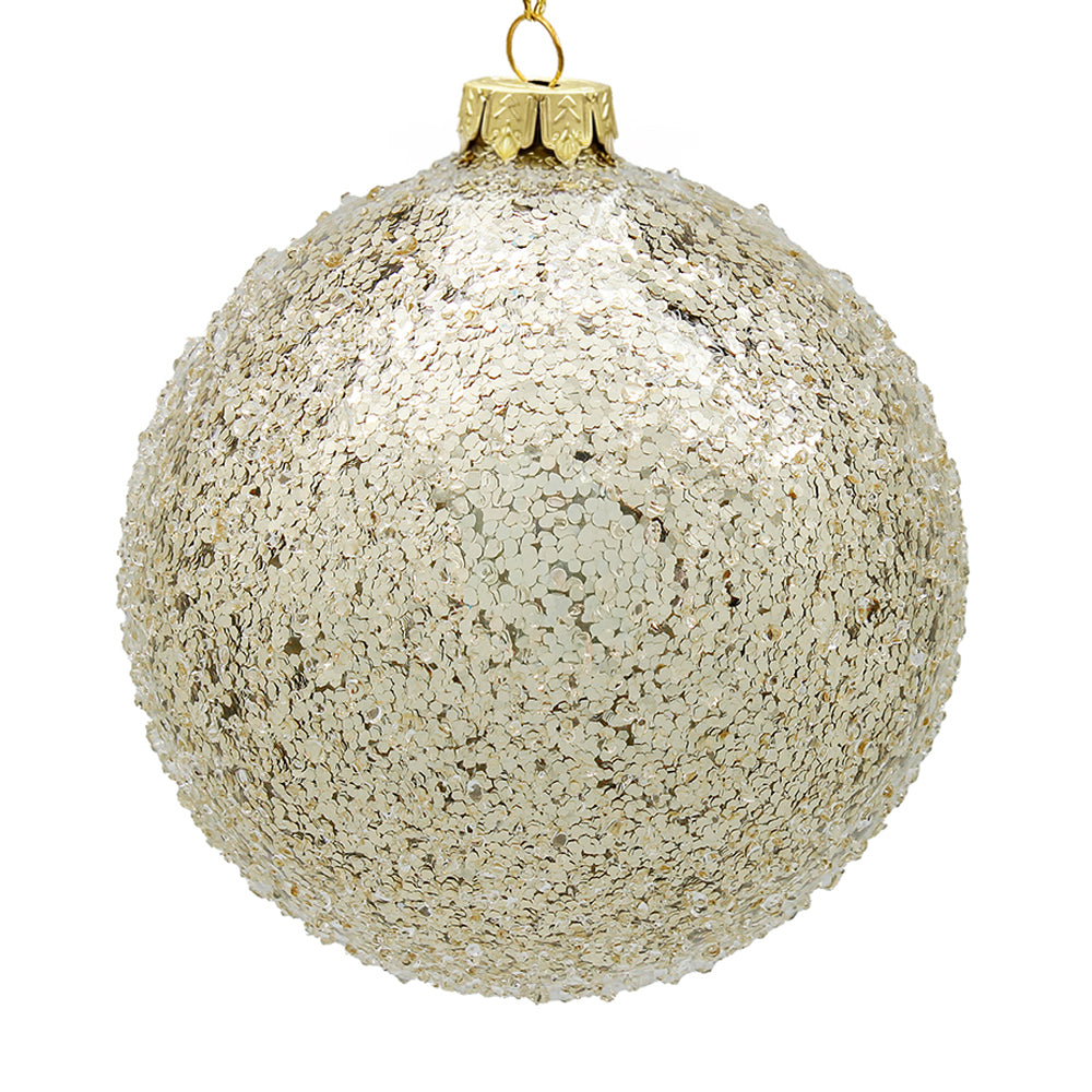18cm Iced Champagne Ball Ornament