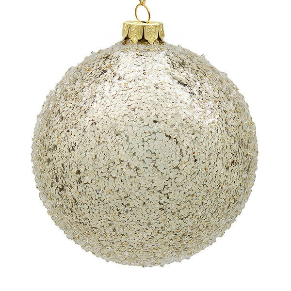 18cm Iced Champagne Ball Ornament
