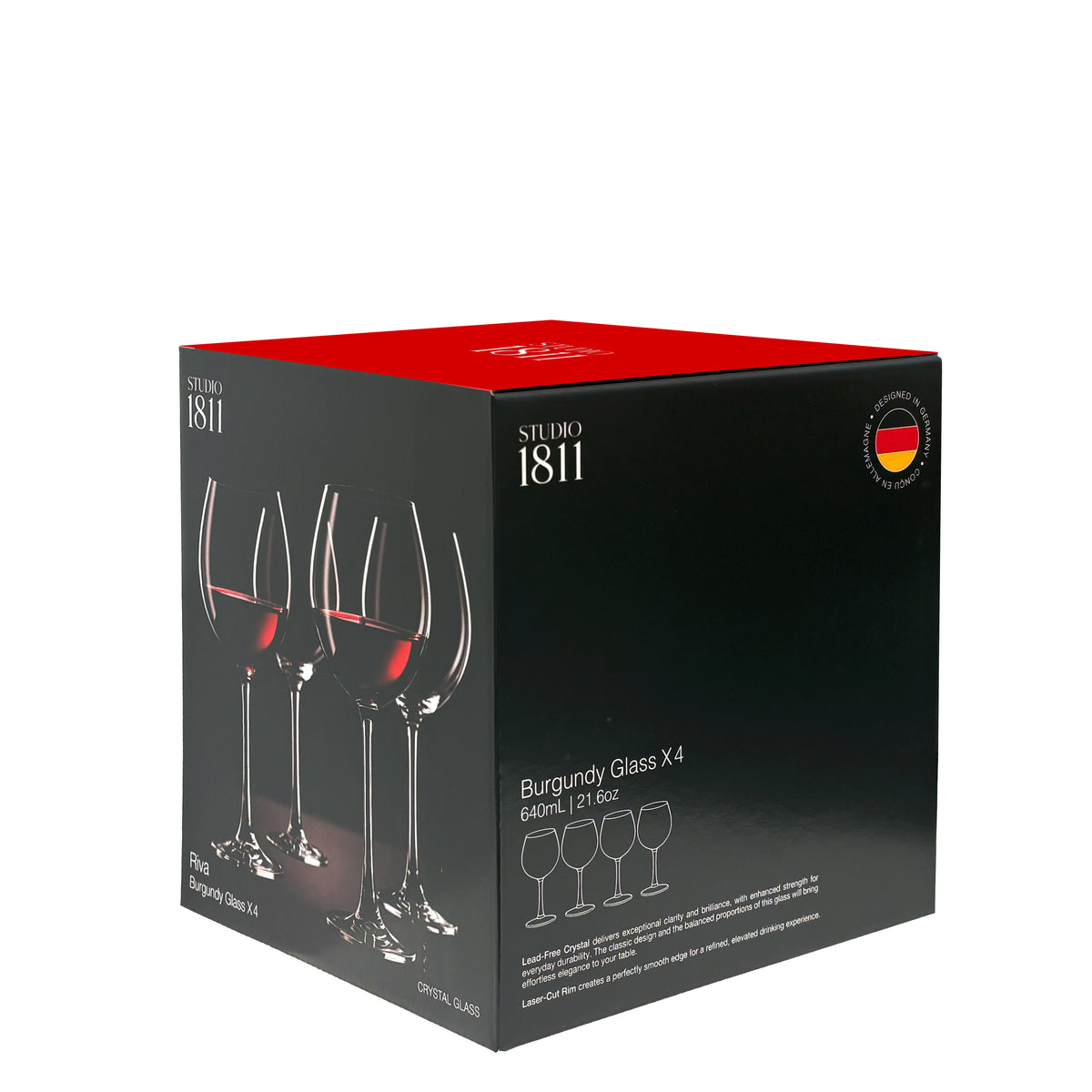 Riva Burgundy 640ml (21.6oz) Set of 4