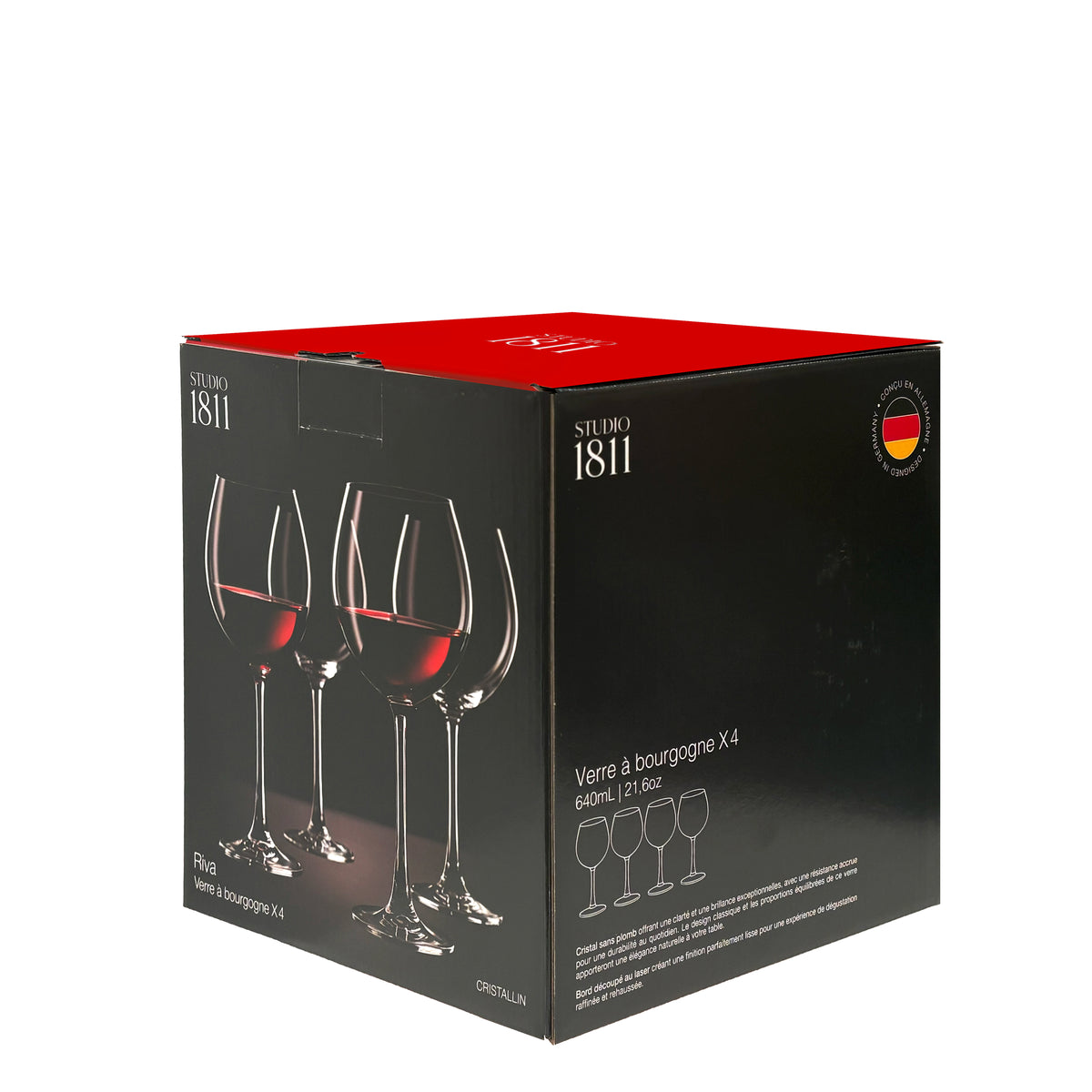 Riva Burgundy 640ml (21.6oz) Set of 4