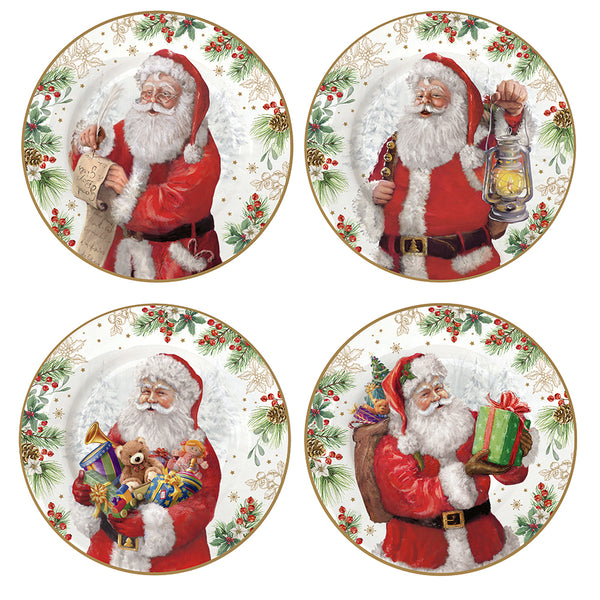 Santa is Coming S/4 19cm (7.5in) Dessert Plates