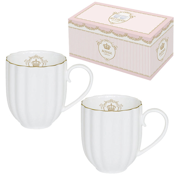 Royale Set of 2 300ml White Mugs